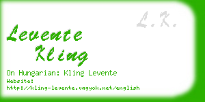 levente kling business card